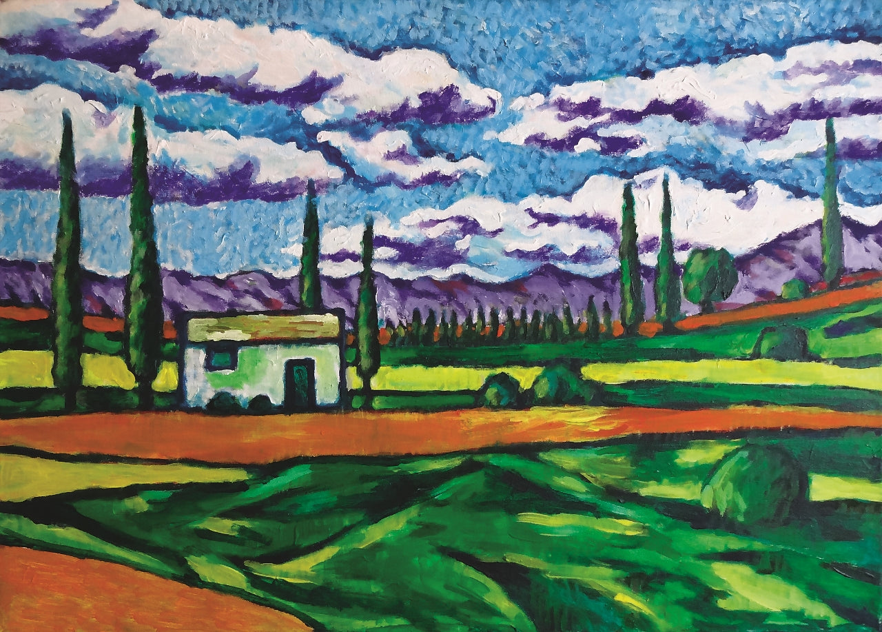 107. Boris Hrepić, "Die Wolken über die Landschaft", 40x56 cm
