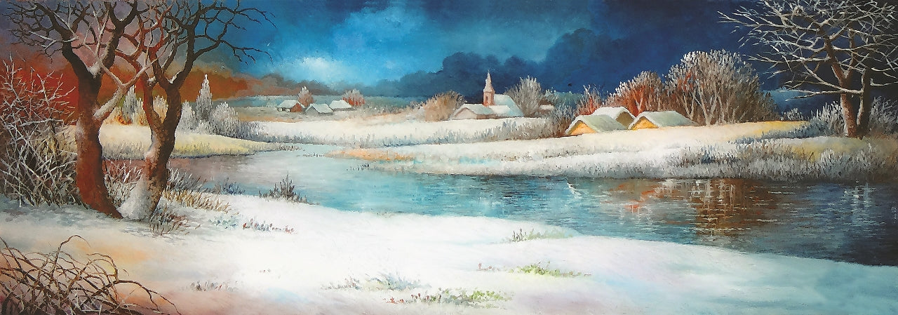 119. Miro Pintar, "Zimski pejzaž", 18x51 cm