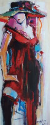 127. Koraljka Beker, "Lady with a hat", 63x27 cm / 90x38 cm