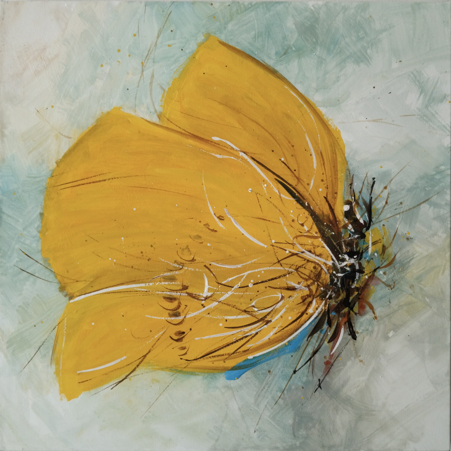 127. Mladen Legin, "Gelber Schmetterling", 42x42 cm