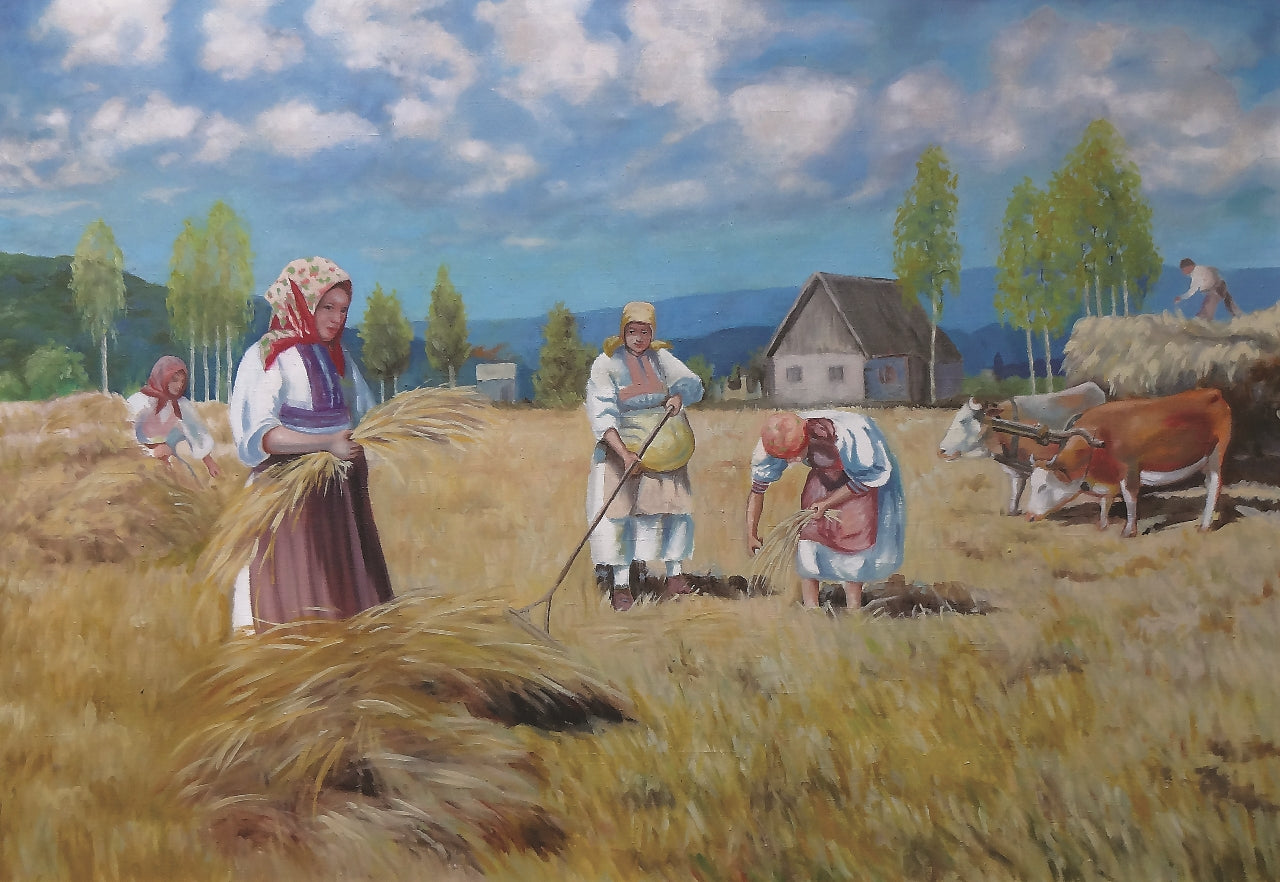 24. Adonis Dokuzović, "Žetva", 39,5x57,5 cm