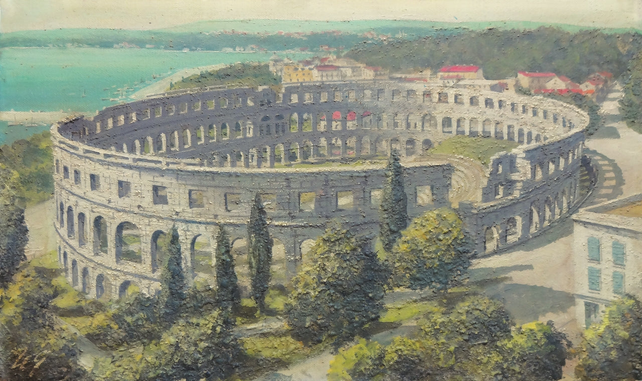 36. Mladen Legin, "Pulska arena", 36x60 cm