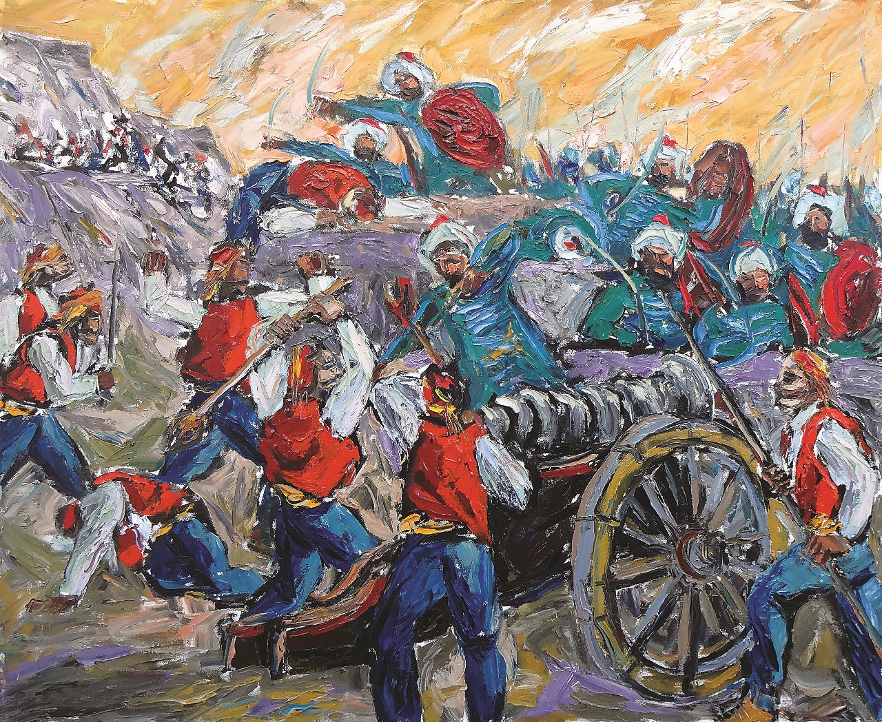 44. Vladimir Vrljić Ankin, "Sinjska bitka", 40x48 cm