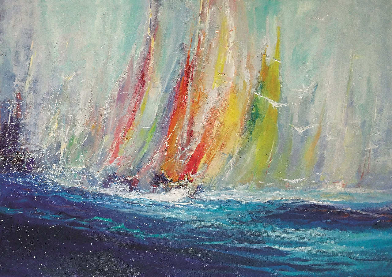 53. Ivica Petraš, "Die Segelboote", 40x56,5 cm