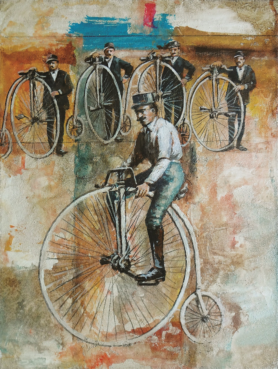 65. Mladen Legin, "Die Radfahrer", 53x40 cm