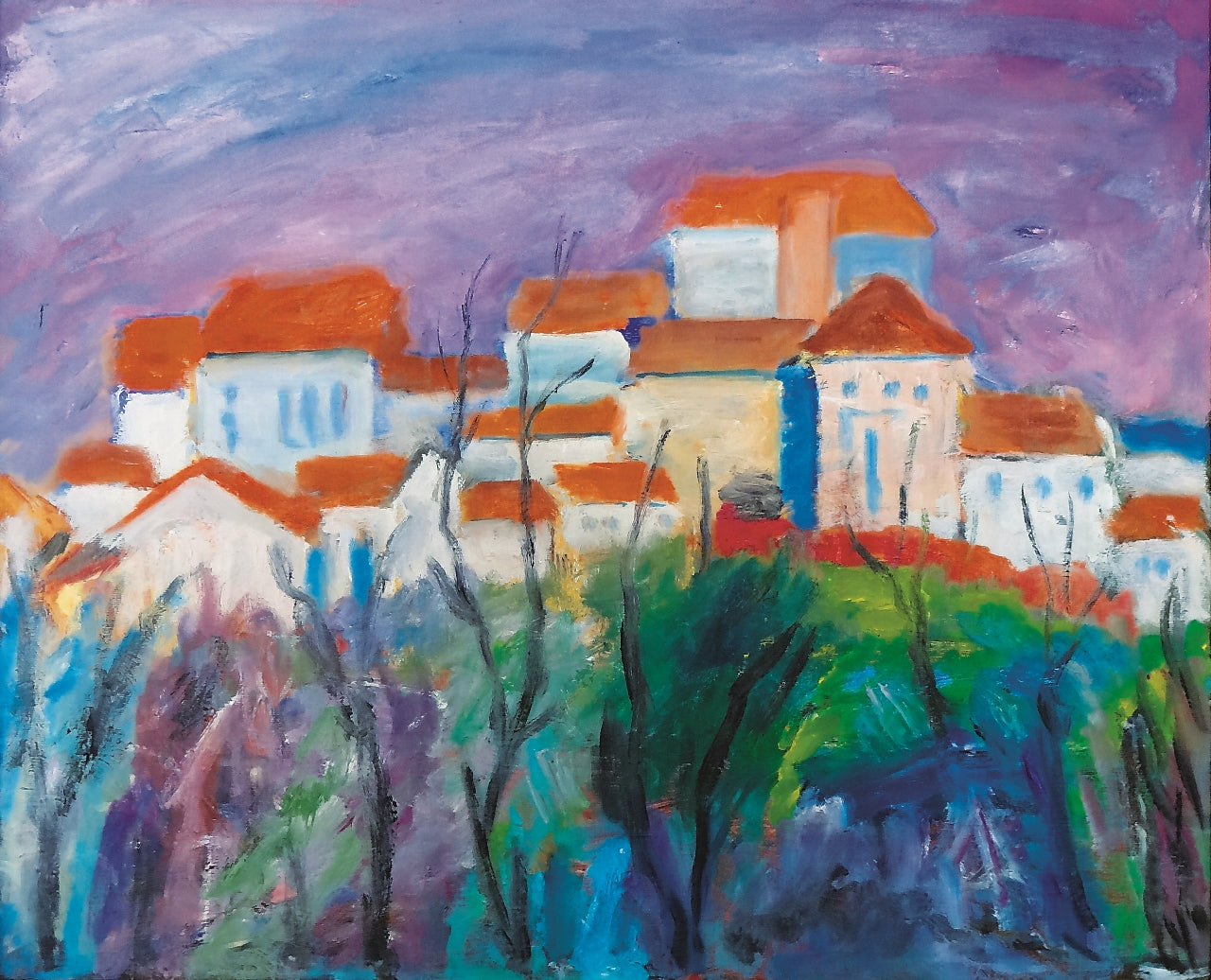 98. Katarina Došilović, "Kuće na brijegu", 40x49,5cm