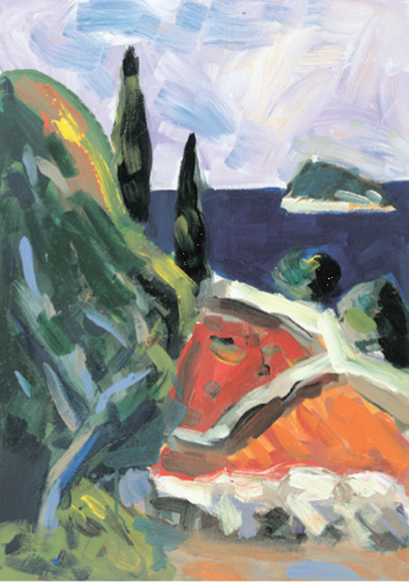 50. Niko Ančić, "Die Zypressen", 55x40 cm