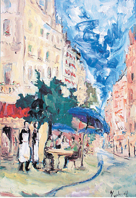 45. Ivica Zupković, "Vor dem Bistro", 48x33 cm