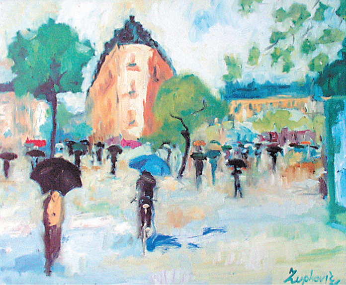 87. Ivica Zupković, "Der Frühlingsregen", 40x60 cm