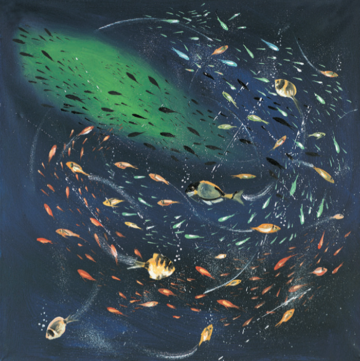 118. Nenad Marasović, "Svijet riba", 40x40 cm