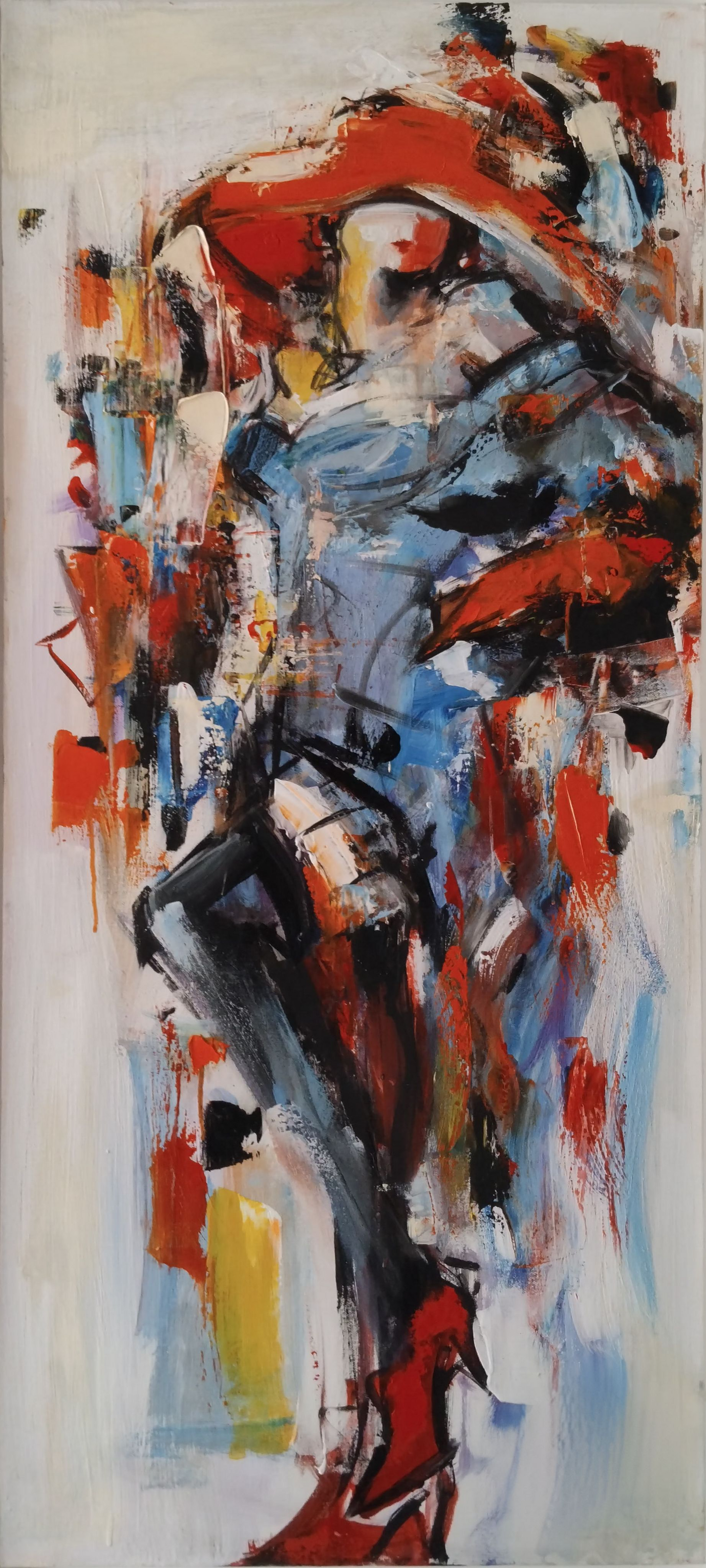 03. Koraljka Beker, "Mädchen in einem blauen Kleid", 63x27 cm