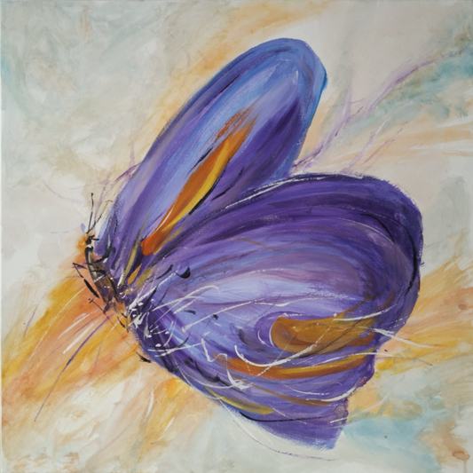 120. Mladen Legin, "Lila Schmetterling", 42x42 cm